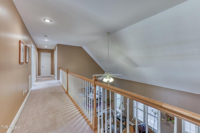 220 Michaels Ridge Blvd, Johnson City, TN 37615 - hall featuring lofted ceiling, light colored carpet, baseboards, and recessed lighting