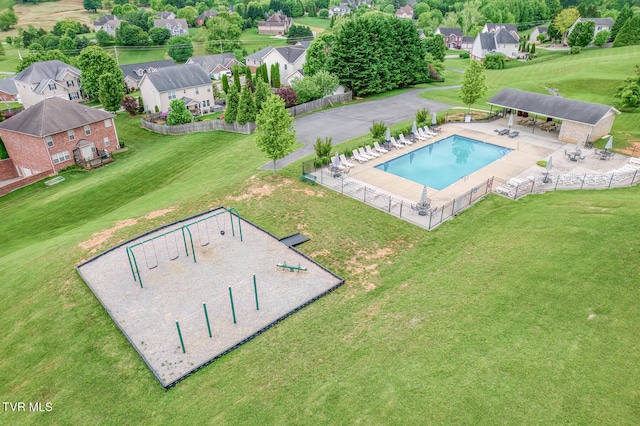 220 Michaels Ridge Blvd, Johnson City, TN 37615 - aerial perspective of suburban area with a pool area