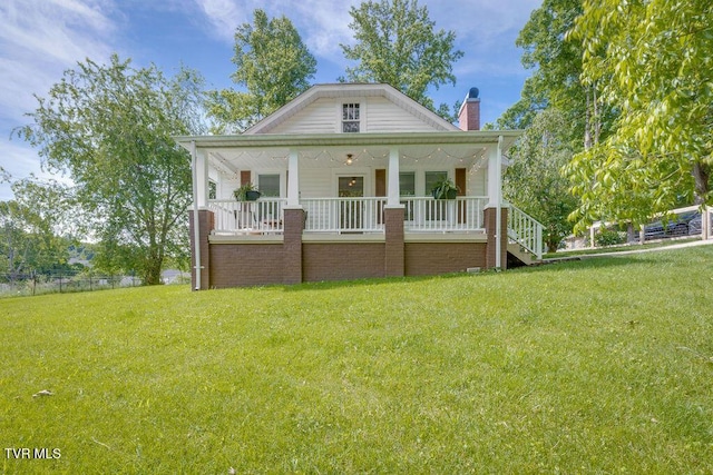 3901 Rocky Hill Ln, Kingsport, TN 37660 - view of front of home with a chimney, a porch, and stairs