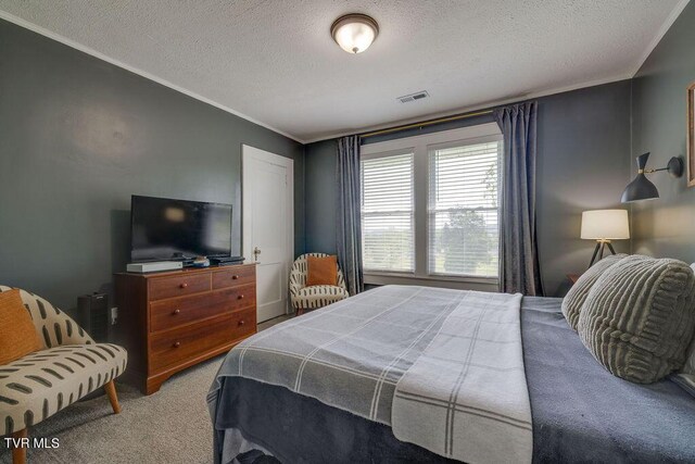 3901 Rocky Hill Ln, Kingsport, TN 37660 - carpeted bedroom with a textured ceiling and crown molding