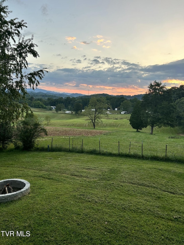 3901 Rocky Hill Ln, Kingsport, TN 37660 - view of yard featuring a fire pit and a view of rural / pastoral area