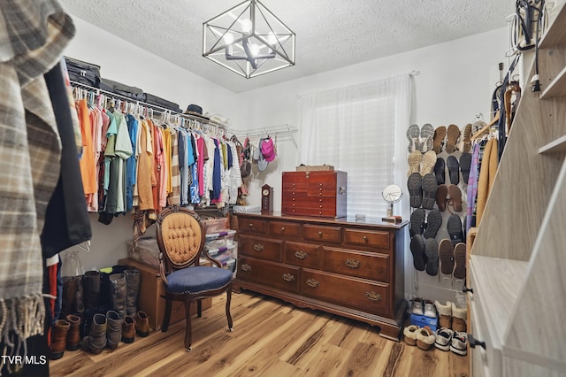 5009 Surrey Dr, Kingsport, TN 37664 - walk in closet featuring light wood-style floors and a chandelier
