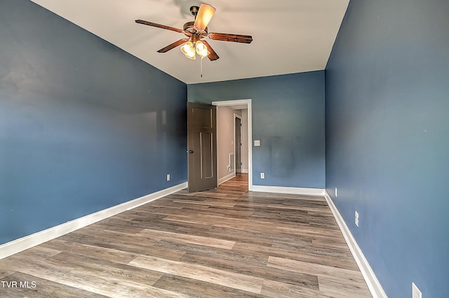 1030 Savin Fls, Gray, TN 37615 - unfurnished room featuring ceiling fan, wood finished floors, and baseboards