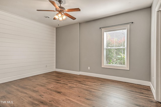 1030 Savin Fls, Gray, TN 37615 - unfurnished room with wood finished floors, a ceiling fan, and baseboards
