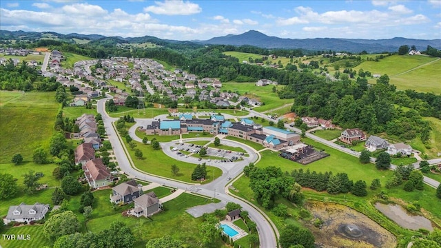 3321 Cottage Green Ct, Kingsport, TN 37664 - aerial view of property and surrounding area with mountains and nearby suburban area