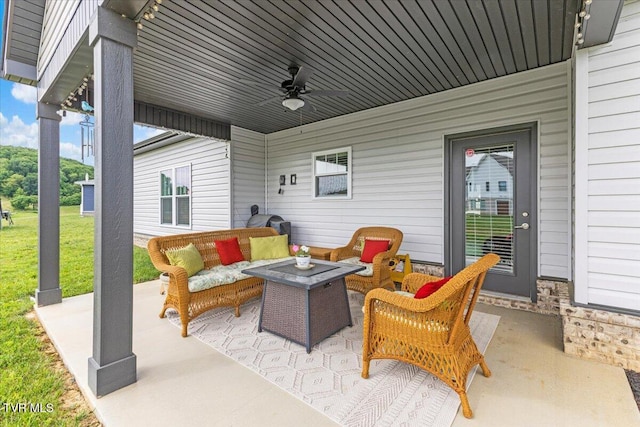 3321 Cottage Green Ct, Kingsport, TN 37664 - view of patio / terrace featuring outdoor lounge area and a ceiling fan
