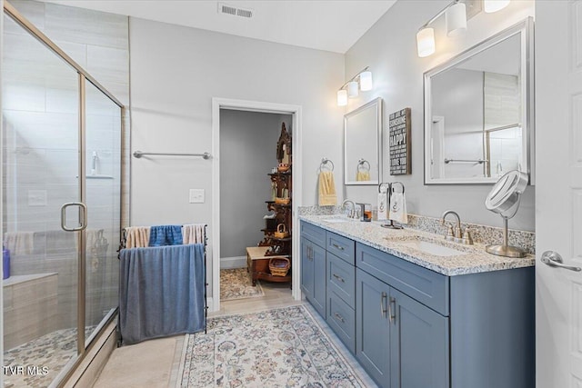 3321 Cottage Green Ct, Kingsport, TN 37664 - full bathroom featuring double vanity and a shower stall