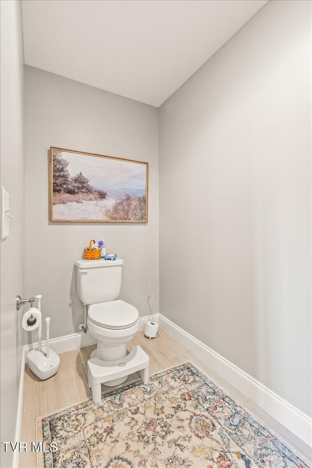3321 Cottage Green Ct, Kingsport, TN 37664 - bathroom with baseboards, toilet, and wood finished floors