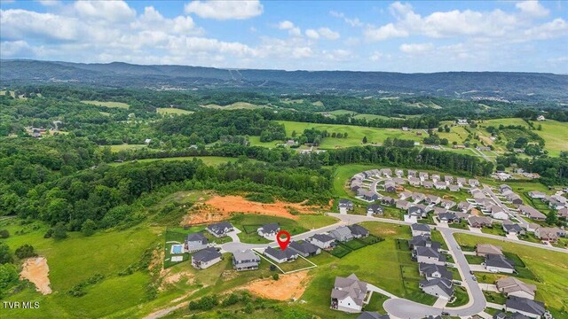 3321 Cottage Green Ct, Kingsport, TN 37664 - aerial perspective of suburban area featuring mountains