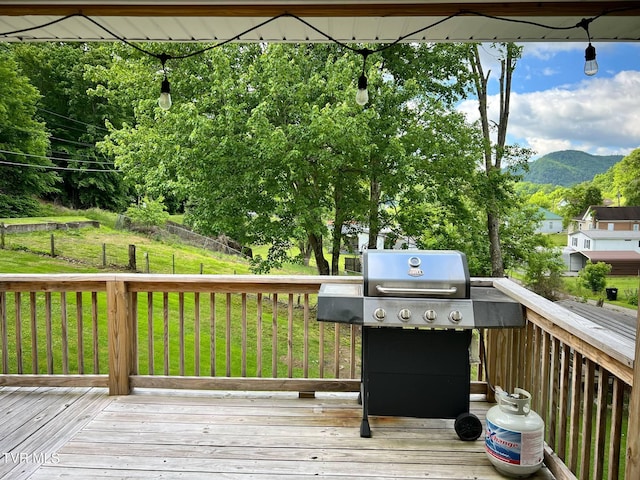 326 Park Ave, Appalachia, VA 24216 - wooden terrace with a mountain view and area for grilling