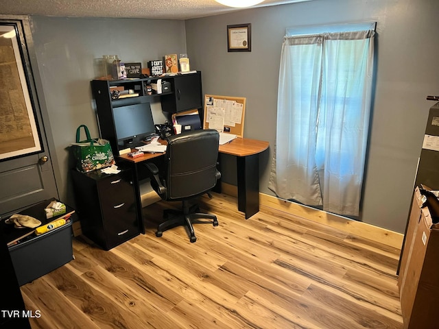 326 Park Ave, Appalachia, VA 24216 - office area featuring light wood-style flooring and a textured ceiling