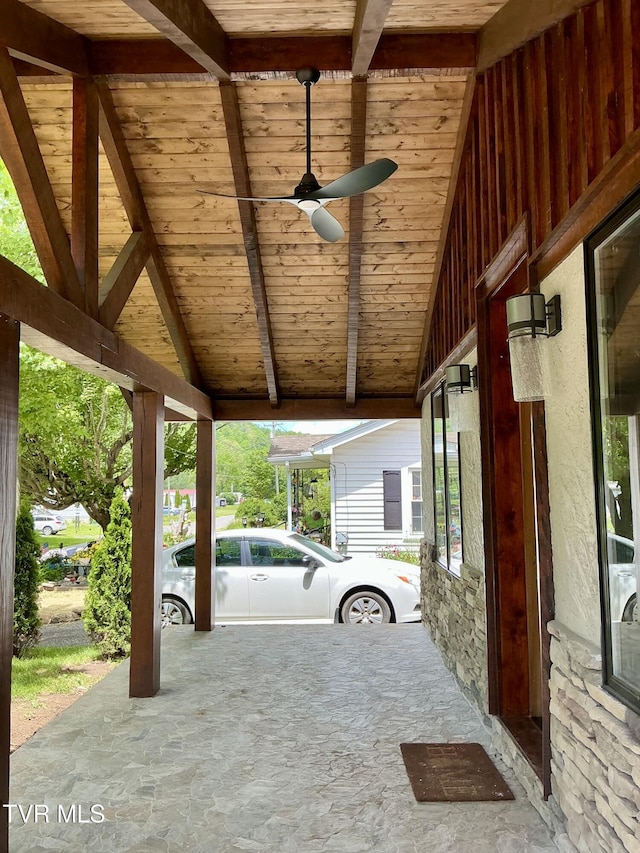 153 Hampton Creek Rd, Roan Mountain, TN 37687 - view of patio with a ceiling fan