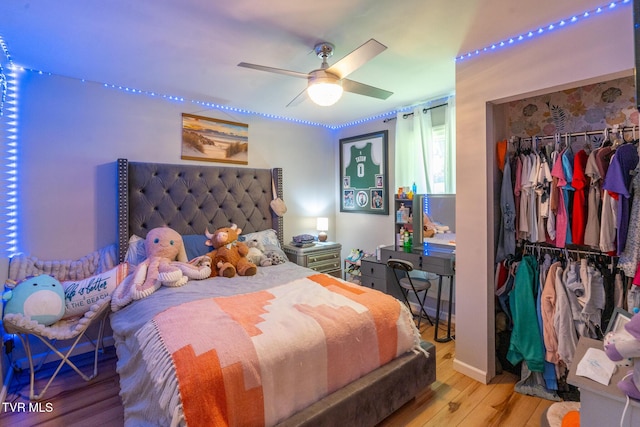 1318 E Lakeview Dr, Johnson City, TN 37601 - bedroom with a closet, wood finished floors, and ceiling fan