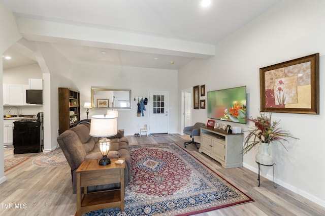 2087 Fodderstack Mountain Loop, Greeneville, TN 37745 - living area featuring light wood-type flooring, baseboards, and recessed lighting