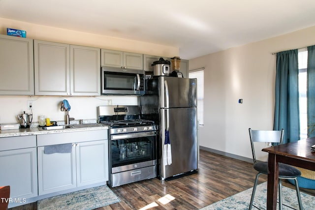 2087 Fodderstack Mountain Loop, Greeneville, TN 37745 - kitchen with appliances with stainless steel finishes, gray cabinetry, and plenty of natural light