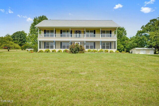516 Bowmantown Rd, Telford, TN 37690 - view of front of house featuring a balcony and a front yard