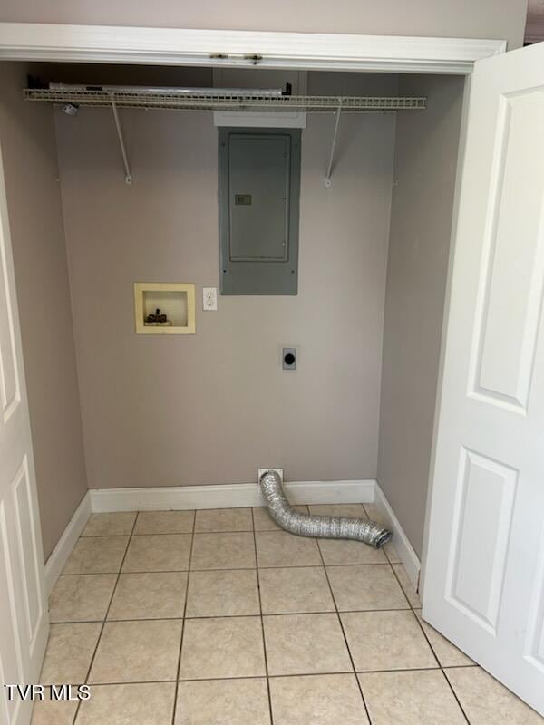 1657 Redwood Dr, Kingsport, TN 37664 - laundry room with electric panel, electric dryer hookup, baseboards, hookup for a washing machine, and light tile patterned floors
