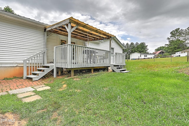 481 Pleasant Hill Rd, Blountville, TN 37617 - view of green lawn with a deck