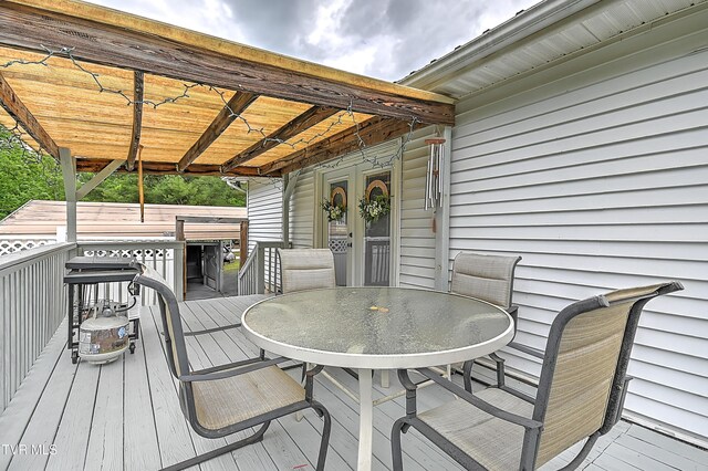 481 Pleasant Hill Rd, Blountville, TN 37617 - wooden terrace featuring outdoor dining space