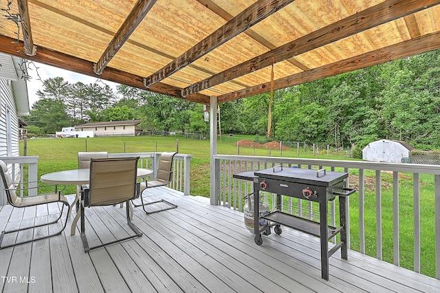 481 Pleasant Hill Rd, Blountville, TN 37617 - wooden terrace featuring outdoor dining space