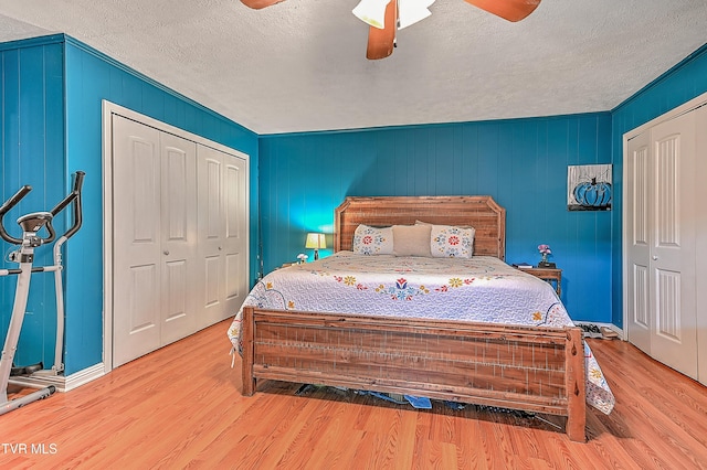 481 Pleasant Hill Rd, Blountville, TN 37617 - bedroom with wood finished floors, ceiling fan, a textured ceiling, and a closet