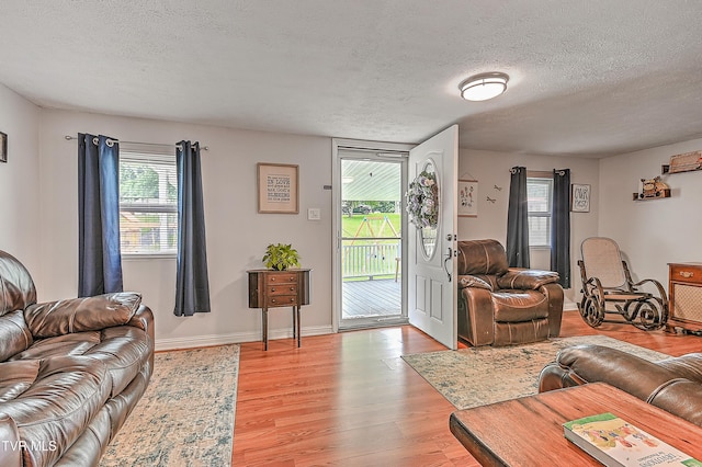 481 Pleasant Hill Rd, Blountville, TN 37617 - living area with light wood finished floors, a textured ceiling, and baseboards