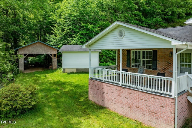 402 Crabtree Rd, Roan Mountain, TN 37687 - view of front of home with a front lawn, a porch, and roof with shingles