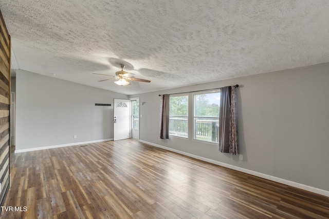 1830 Dover Rd, Morristown, TN 37813 - unfurnished room with ceiling fan, wood finished floors, a textured ceiling, and baseboards