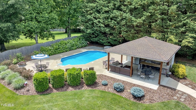 5 Carriage Ct, Johnson City, TN 37604 - view of pool featuring a patio area, a gazebo, and an outdoor living space