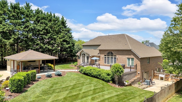 5 Carriage Ct, Johnson City, TN 37604 - rear view of property with a patio, brick siding, and central AC unit