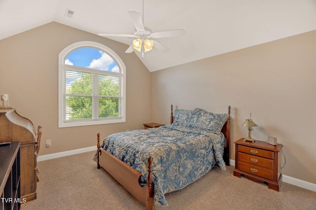5 Carriage Ct, Johnson City, TN 37604 - carpeted bedroom featuring lofted ceiling, a ceiling fan, and baseboards