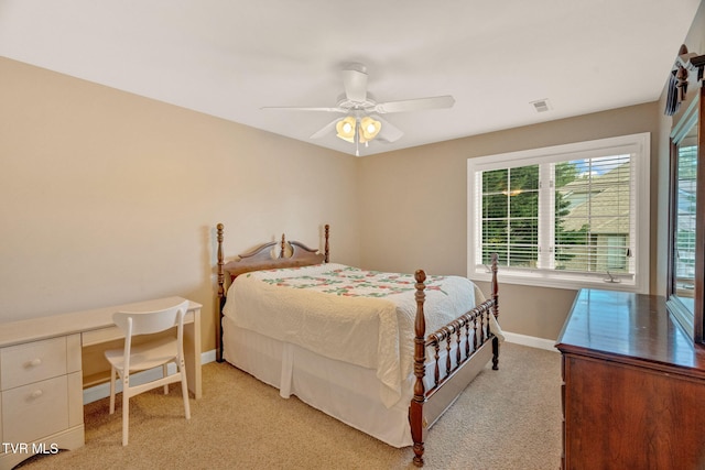 5 Carriage Ct, Johnson City, TN 37604 - bedroom with baseboards, light carpet, a desk, and ceiling fan