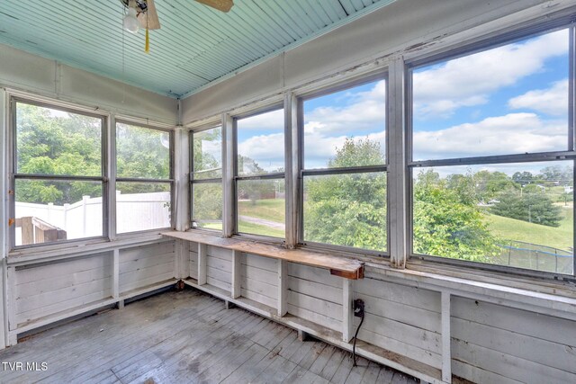 1217 Kentucky Ave, Bristol, TN 37620 - unfurnished sunroom with a water view and a ceiling fan