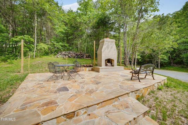 455 Okey Mowell Rd, Kingsport, TN 37660 - view of patio / terrace featuring an outdoor fireplace