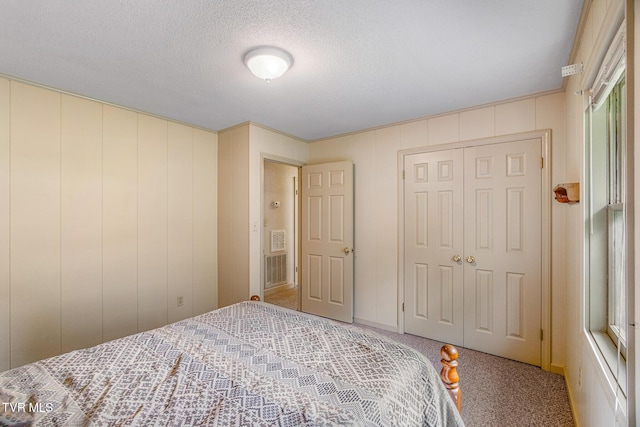 1605 Ryder Church Rd, Bluff City, TN 37618 - bedroom featuring carpet floors, a textured ceiling, and a closet