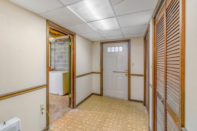 1605 Ryder Church Rd, Bluff City, TN 37618 - foyer entrance featuring a drop ceiling and baseboards