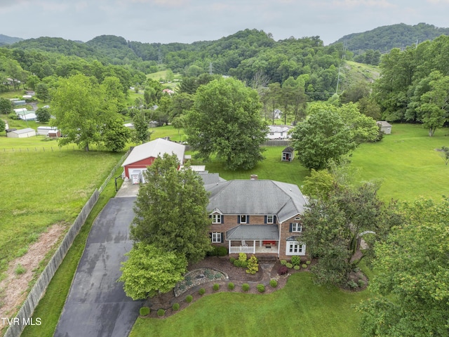 22319 Campground Rd, Bristol, VA 24202 - view from above of property with a mountain backdrop and a heavily wooded area