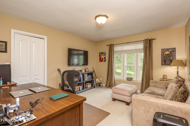 22319 Campground Rd, Bristol, VA 24202 - office area featuring carpet floors and a textured ceiling