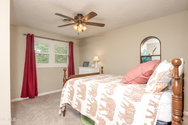 22319 Campground Rd, Bristol, VA 24202 - bedroom featuring carpet flooring, a ceiling fan, and a textured ceiling
