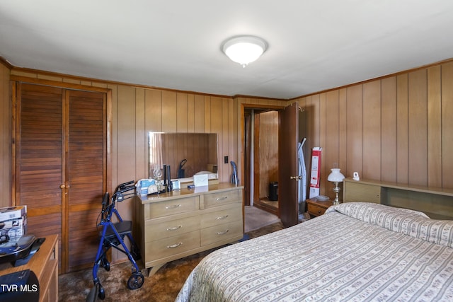 1730 Baileyton Main St, Greeneville, TN 37745 - bedroom with dark carpet and wood walls