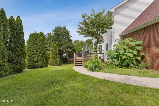 1402 Lake Ridge Sq, Johnson City, TN 37601 - view of green lawn featuring a deck
