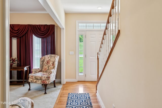 1402 Lake Ridge Sq, Johnson City, TN 37601 - entrance foyer featuring plenty of natural light, wood finished floors, baseboards, and stairs