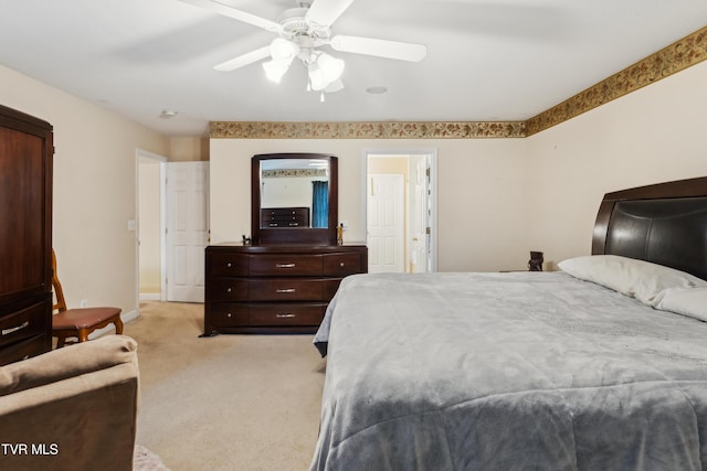 1402 Lake Ridge Sq, Johnson City, TN 37601 - bedroom featuring light colored carpet and ceiling fan