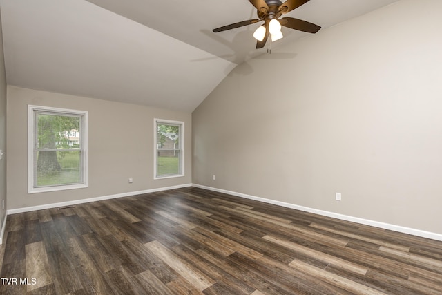 5 Loire Ct, Johnson City, TN 37604 - spare room featuring healthy amount of natural light, dark wood finished floors, ceiling fan, baseboards, and lofted ceiling
