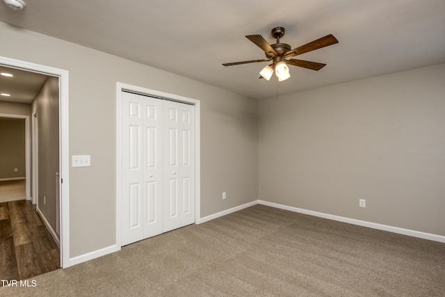 5 Loire Ct, Johnson City, TN 37604 - unfurnished bedroom featuring baseboards, a closet, carpet flooring, and a ceiling fan