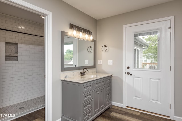 5 Loire Ct, Johnson City, TN 37604 - full bath featuring vanity, wood finished floors, tiled shower, and baseboards
