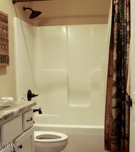 110 Rhetts Way, Jonesborough, TN 37659 - full bath featuring shower / bath combo, toilet, and vanity
