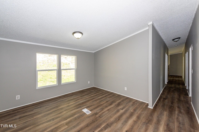 123 Griffin Dr, Dandridge, TN 37725 - spare room with ornamental molding, dark wood-style floors, and a textured ceiling