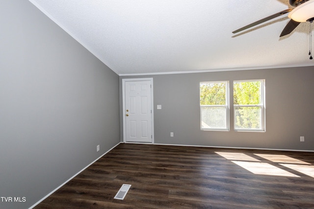 123 Griffin Dr, Dandridge, TN 37725 - spare room with a ceiling fan, crown molding, wood finished floors, and a textured ceiling