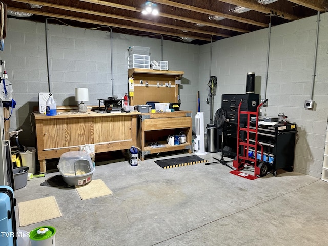 59 Whisper Bnd Unit 0, Johnson City, TN 37604 - unfinished below grade area featuring a workshop area and concrete block wall
